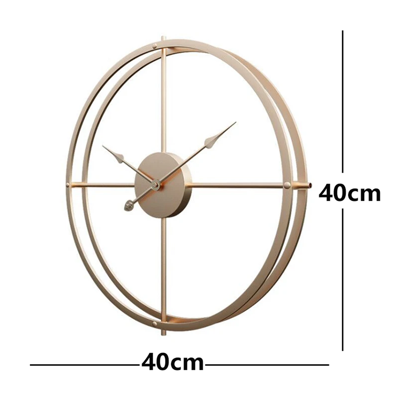 16*16 Inch Metal Wall Clock Vintage Decor Home Living Room Wall Hanging Decoration Accessories Kitchen Room Decorative 3D Clock