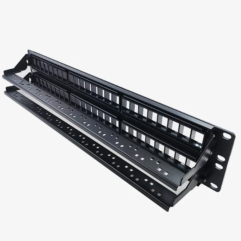 Unshielded 24 port 48 port empty rack, super Category 5 and Category 6 network patch panels 19 inches