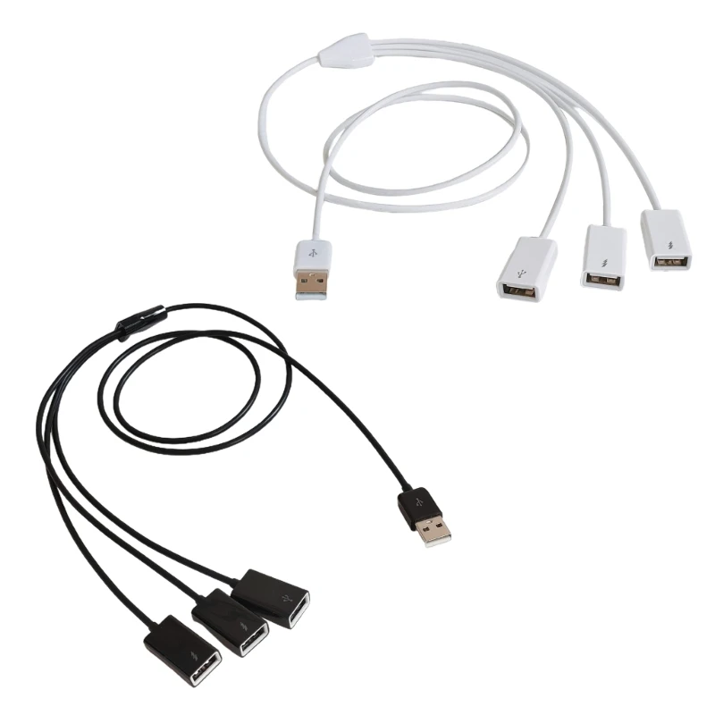 Portable 3 in 1 USB Splitter with Multiple USB Port USB Extension Cable 1m/3.3ft