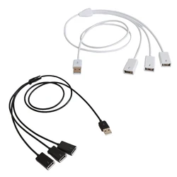 Divisor USB portátil 3 en 1 con puerto USB múltiple Cable de extensión USB de 1 m/3,3 pies