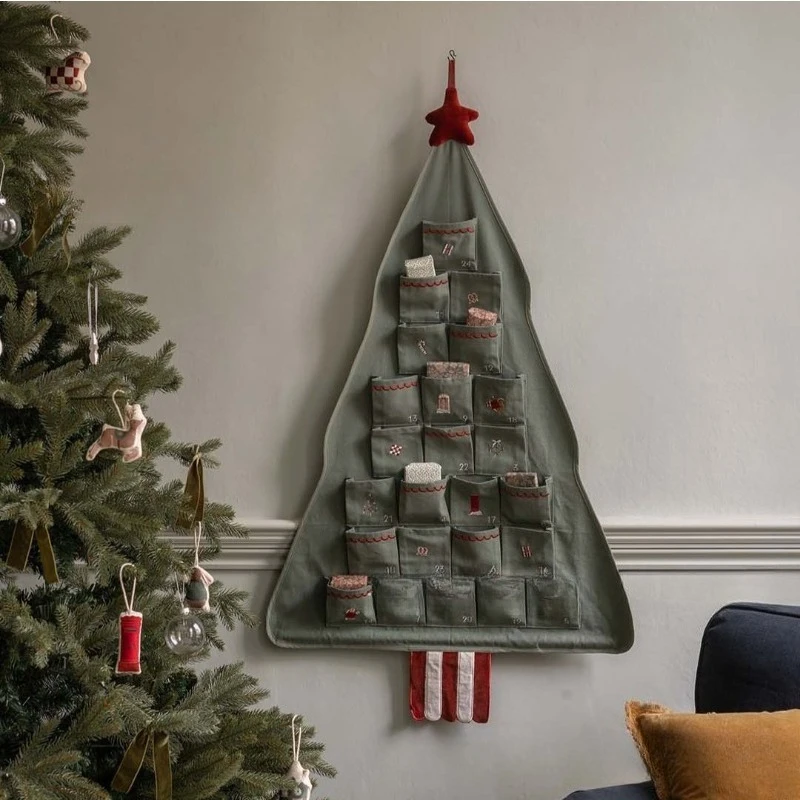 Christmas tree  bag, countdown storage bag room wall decoration c