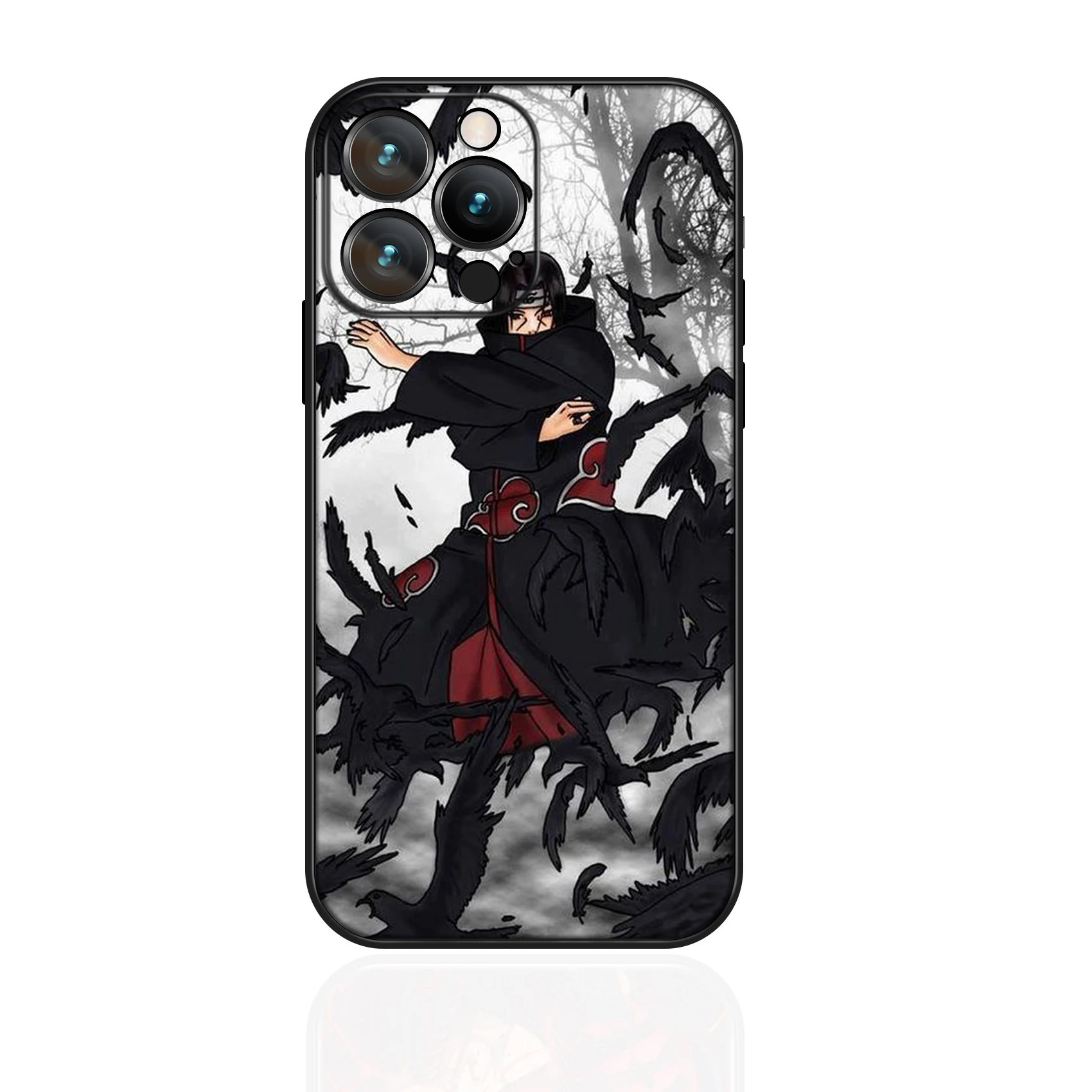 MINISO Case for iPhone 16 Pro Max Anime Akatsuki Uchiha Itachi Soft Silicon Cover for iPhone 16 15 14 13 12 11 Pro Max Plus