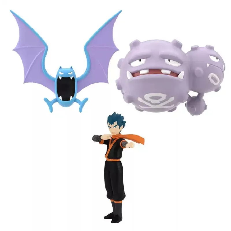 Bandai original pokemon scai world kyou & golbat & matadogas anime figura de ação montagem modelo brinquedos modelo colecionável ornamento