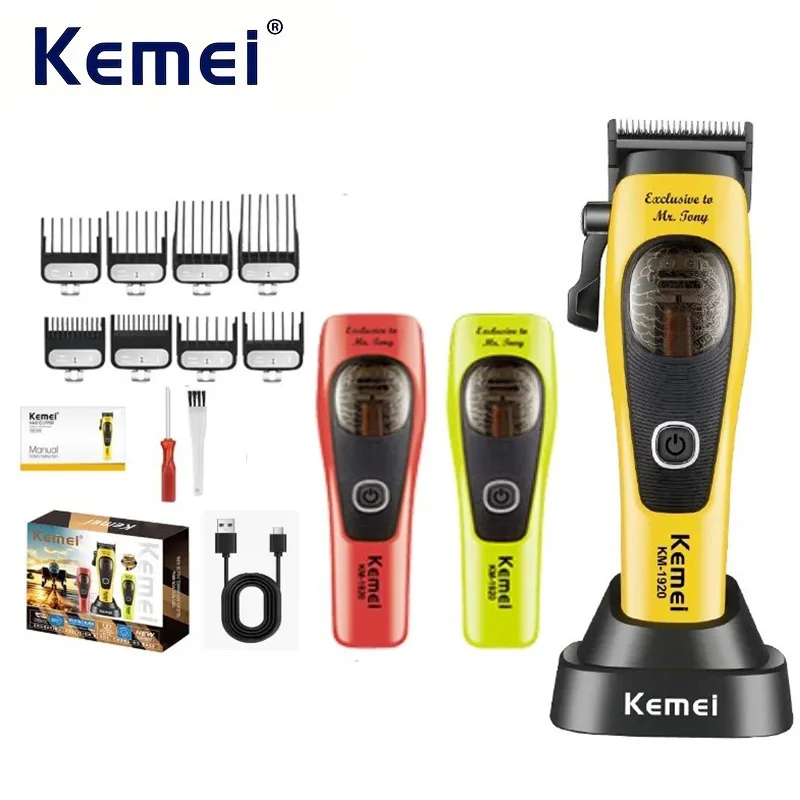 

Kemei Professional Barber Hair Clipper Electric Cordless Hair Trimmer Magnetic Motor 9000RPM Men Hair Cutting Machine 4500mAh