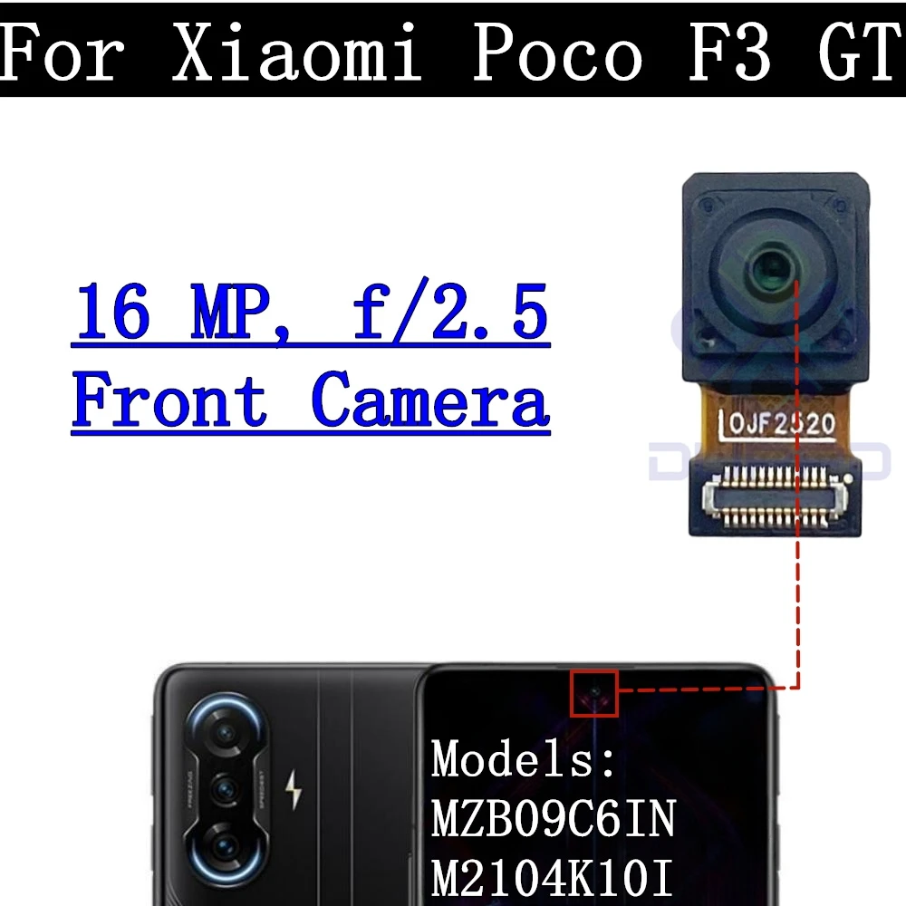 

Задняя крышка объектива основной камеры, рамка для Xiaomi Poco F3 GT F3GT, передний селфи, широкий модуль задней камеры, гибкий кабель, запасной