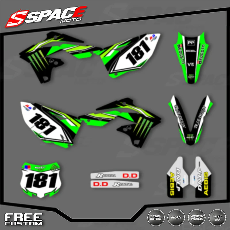 

SPACE Motorcycle Graphics Decals Stickers for KAWASAKI 2013 2014 2015 2016 KX250F Decals Stickers Kits 008