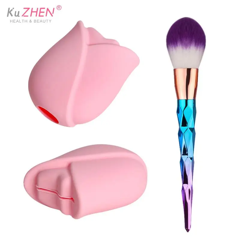 1/3Pc Flower Protect Makeup Brush Dust Protection Cover Foundation Brush Dust Proof Guards Protection Cover Storage Box Holder