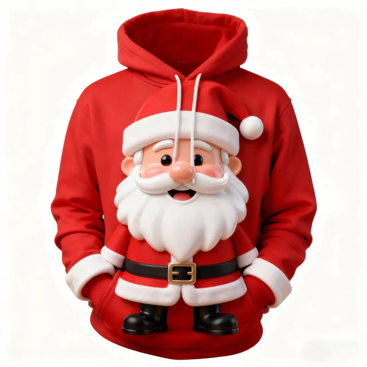 

Men's Women's 3D Santa Clause Print Hoodies Christmas Festival Family Party Long Sleeved Pullover Fashion Simple Design Red Tops