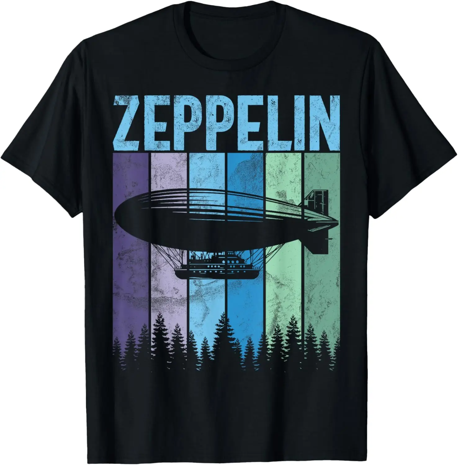 Retro Zeppelin 70S 80S Dirigible Airship Zepelin Zepplin T-Shirt 100% Cotton Trendy Y2K Short-Sleeve Tee – Soft, Quick-Drying, &