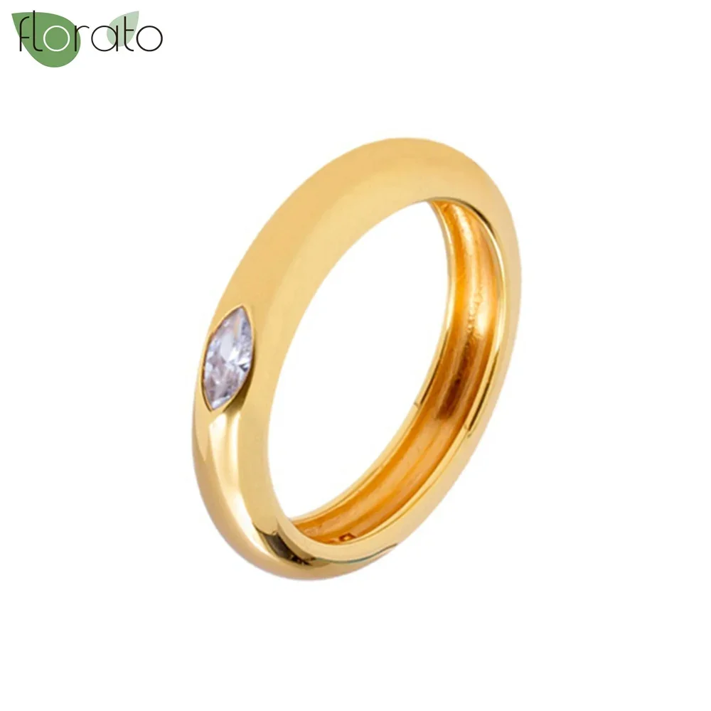 Women's Gold Plated Colorful Zircon Luxury Engagement Ring, Gift
