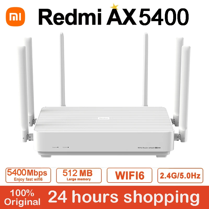 Original Xiaomi Redmi AX5400 Wifi Router Mesh System Wi-Fi 6 Plus 160MHz Work With Xiaomi mijia mihome App 1M Network Cable