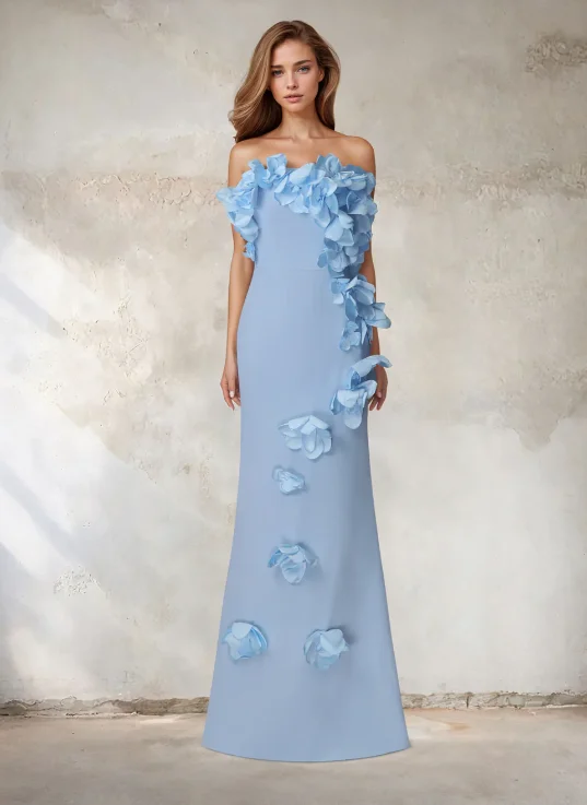 Maßgeschneidertes elegantes Abendkleid, luxuriöse Abschlussball-Partykleider für Damen, rückenlang, Blumen, ärmellos, für besondere Anlässe