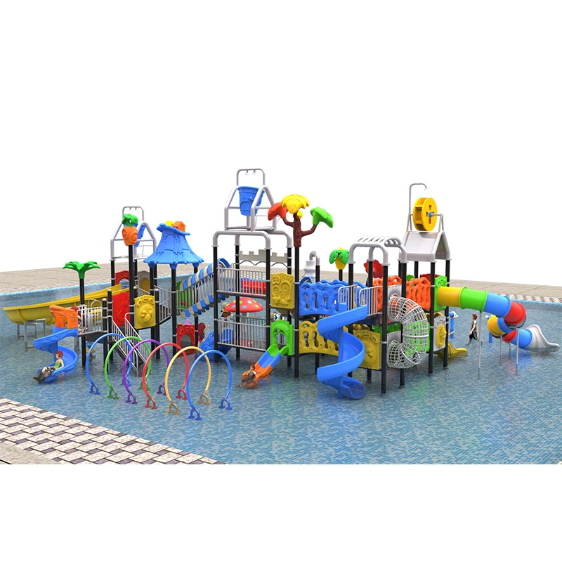 ia-Large Panda Theme Water Park Playground | Kids Aqua Slide Complex#