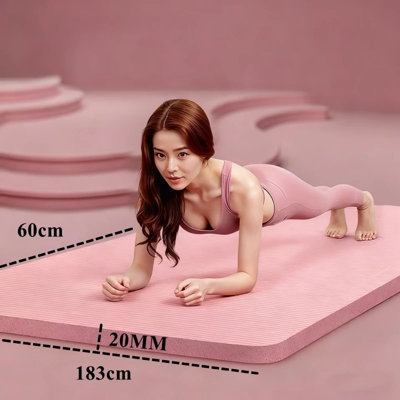 

1830x600x20mm Thick Outdoor Non-Slip Durable Camping NBR Yoga Mat Moisture-proof Picnic Mat Gym Fitness Workout Exercise Indoor
