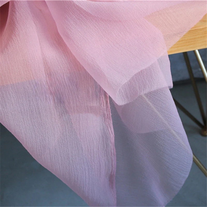 Micro Pleated Organza Thin Fabric Perspective Light for Diy Sew Fashion Yarn Skirt Curtain Designer Creative Fabrics Cloth