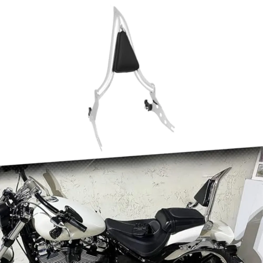 

Detachable Sissy Bar 22 Passenger Backrest Pad for Harley Softail Fat Boy FLFBS 2018-2023 Breakout FXSB 2013-2023 Chrome