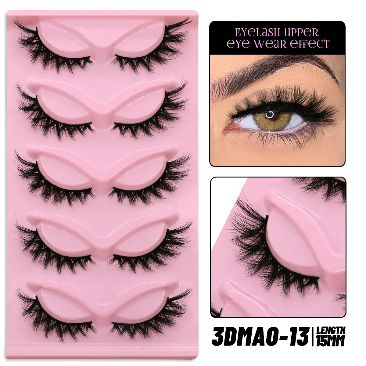 Russian Strip Lashes 5/20 Pairs 3D Mink Lashes Natural Eyelashes Dramatic False Eyelashes Wholesale Eyelash Extension