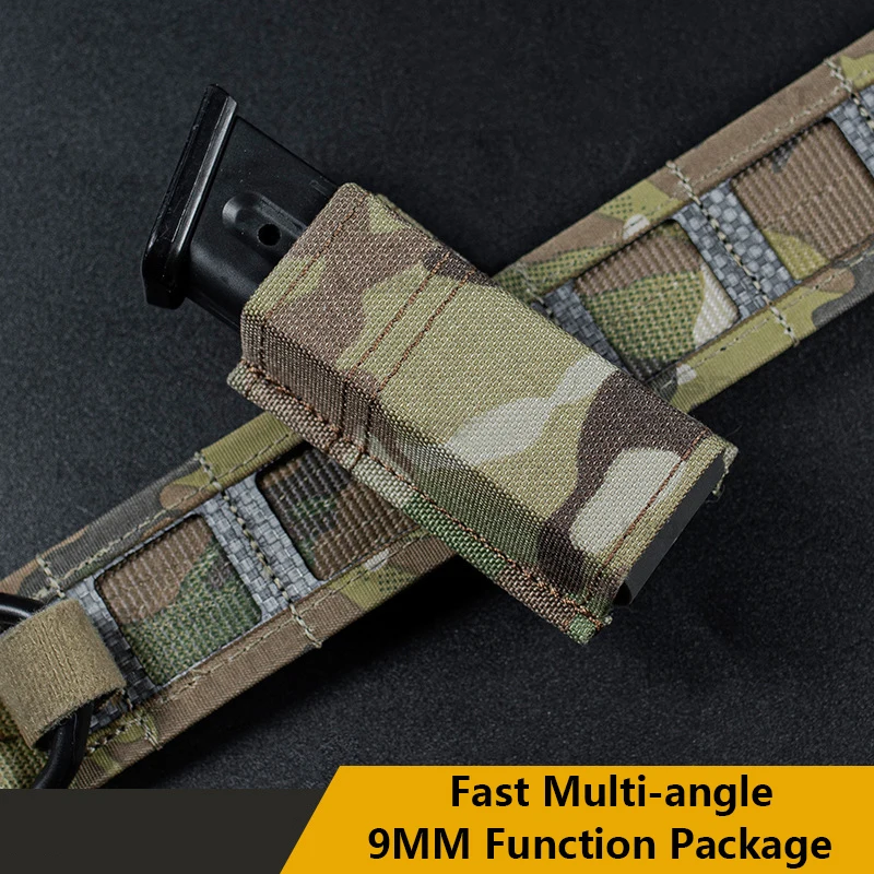 Tactical Single Multi-Function Magazine Box, Accessory Equipment Bag, FAST Multi-angle Single 9mm Camo Function Package