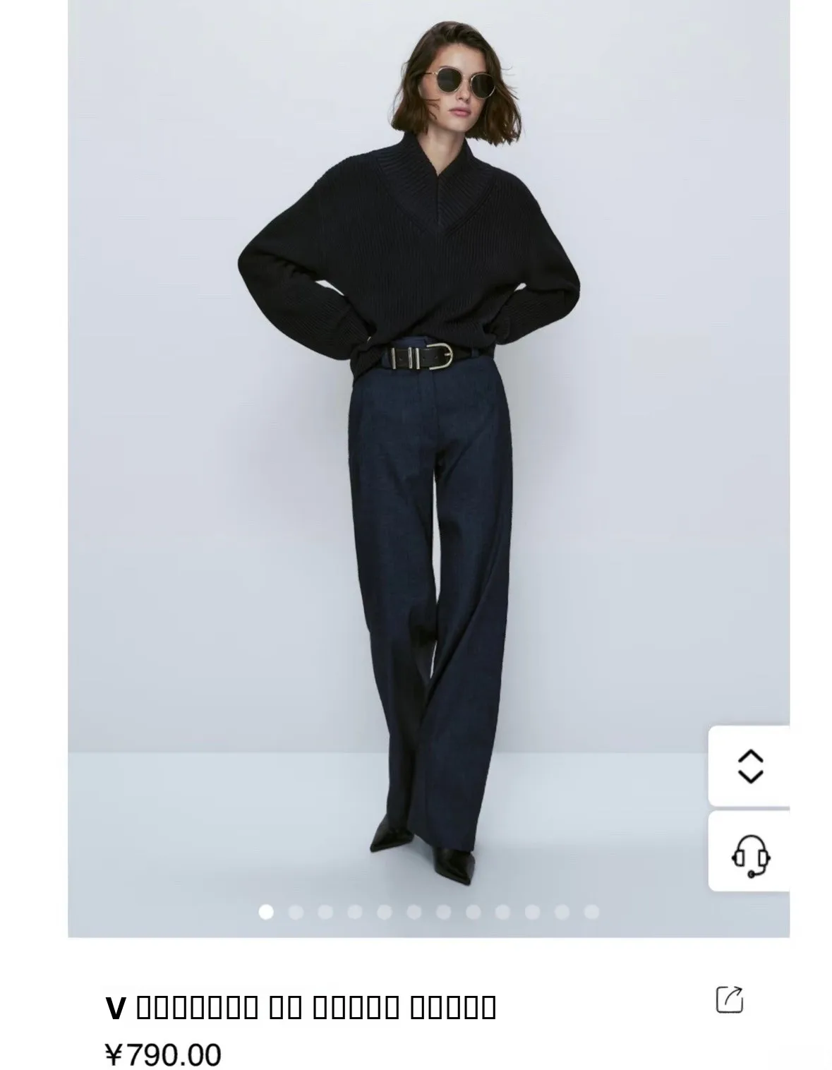 

Женский свитер MD790 из чистого хлопка, плотный, с V-образным вырезом, длинный рукав, вязаный, больших размеров, в стиле французской повседневной одежды