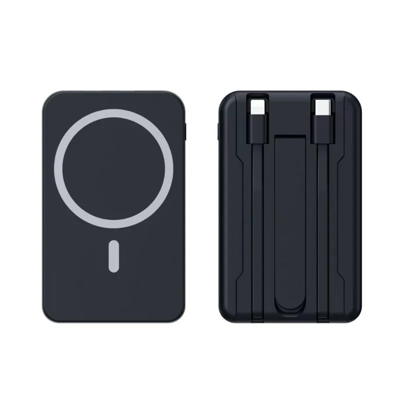 Ultra‑Slim Magnetic Power Bank Compact Portable Equipped For Fast Charging Cable External Mobile Battery Supply