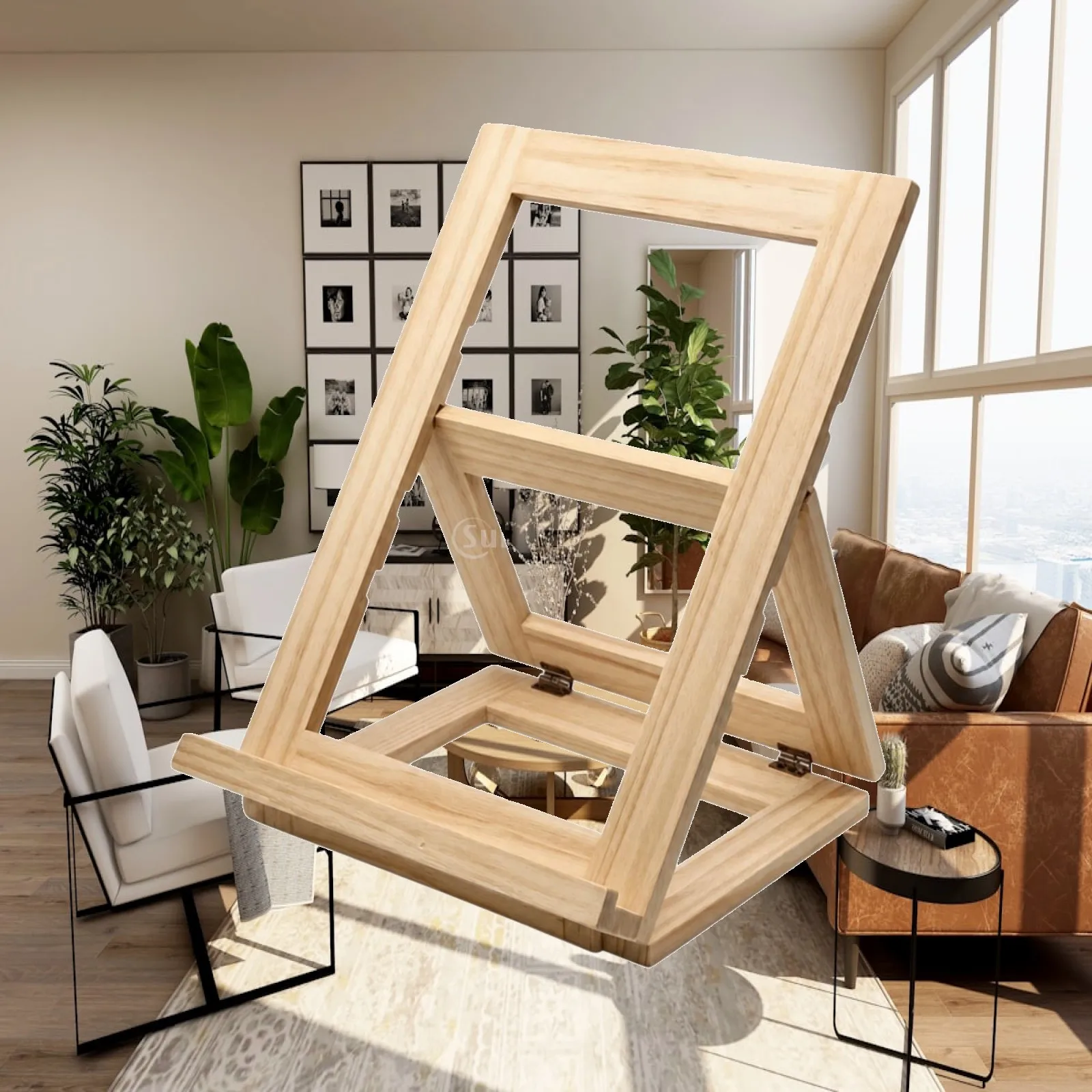 Foldable Tabletop Easel Solid Wood Wooden Tabletop Easel Unfinished Foldable Painting Stand for Artists, Students, Art Studio,