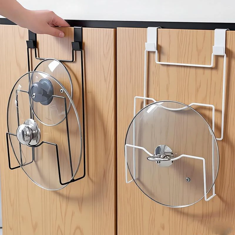 

1Pc Metal Pot Lid Holder Shelf Space-Saving Pot Cover Rack Kitchen Organizer Pan Cover Shelf Storage Holder Accessories