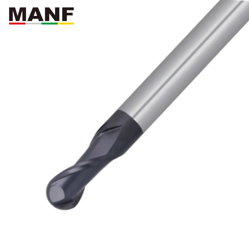 

MANF 2 Flute Milling Cutters Long HRC50 R2 R3 R4 Mill Ball Tungsten Carbide Ball End Mill Tool cnc Tools For Milling