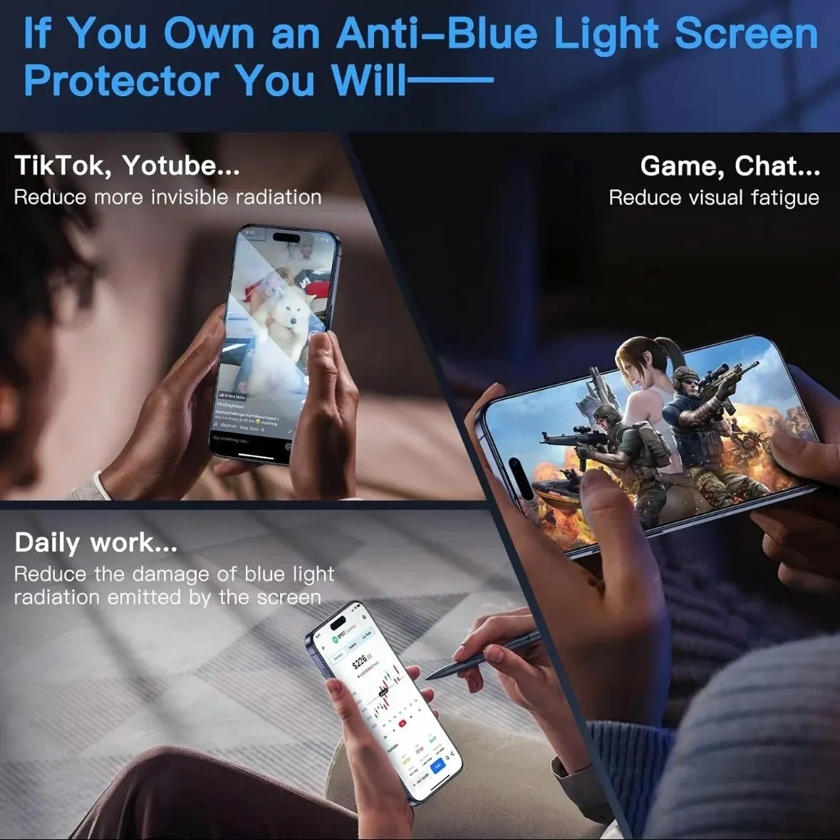 2 قطعة من الزجاج المقسى لهاتف آيفون 17 17pro 17promax 17Air 16 15 14 سلسلة واقي شاشة حماية من الضوء الأزرق #2