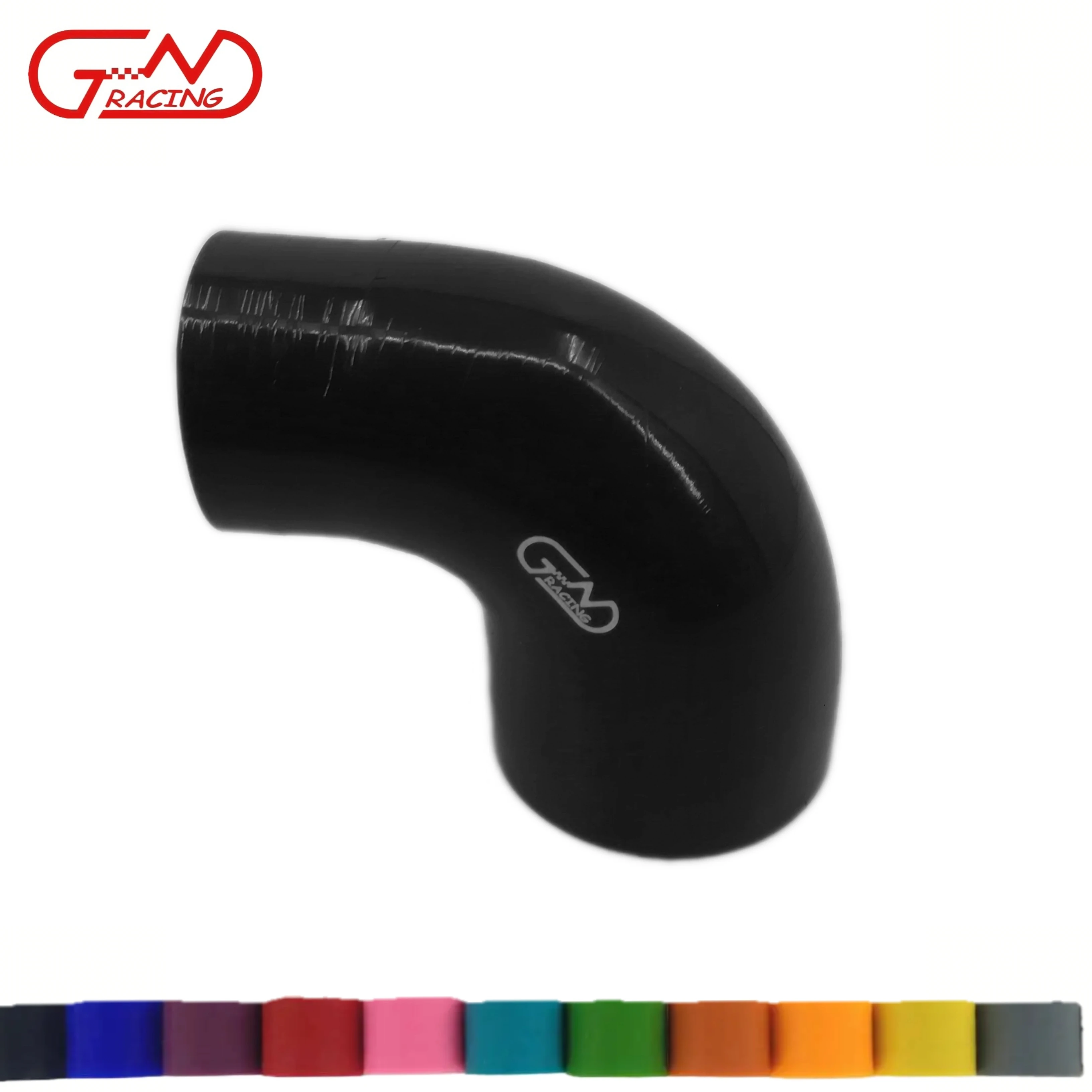 90 Degree Reducer Elbow Hose Silicone Tube Intercooler Coolant Pipe 19 /22 /23 /25/ 28/ 30 /32 /38/ 40 /44 /45mm Gloss Black