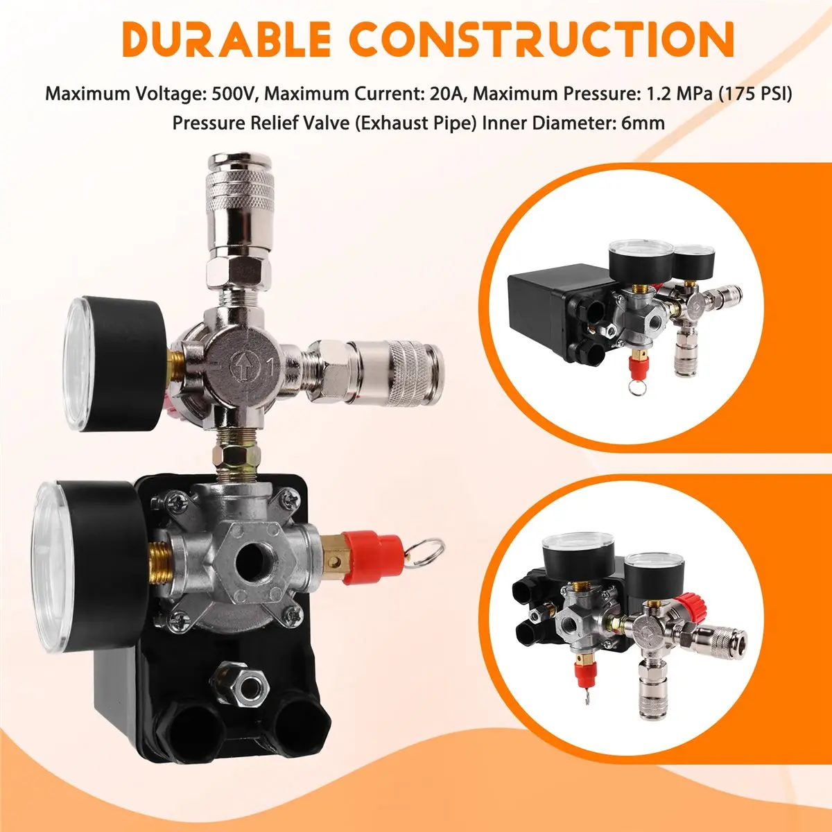 budget-friendly-air-compressor-pump-accessories-four-hole-automatic-pressure-switch-assembly-with-american-connector