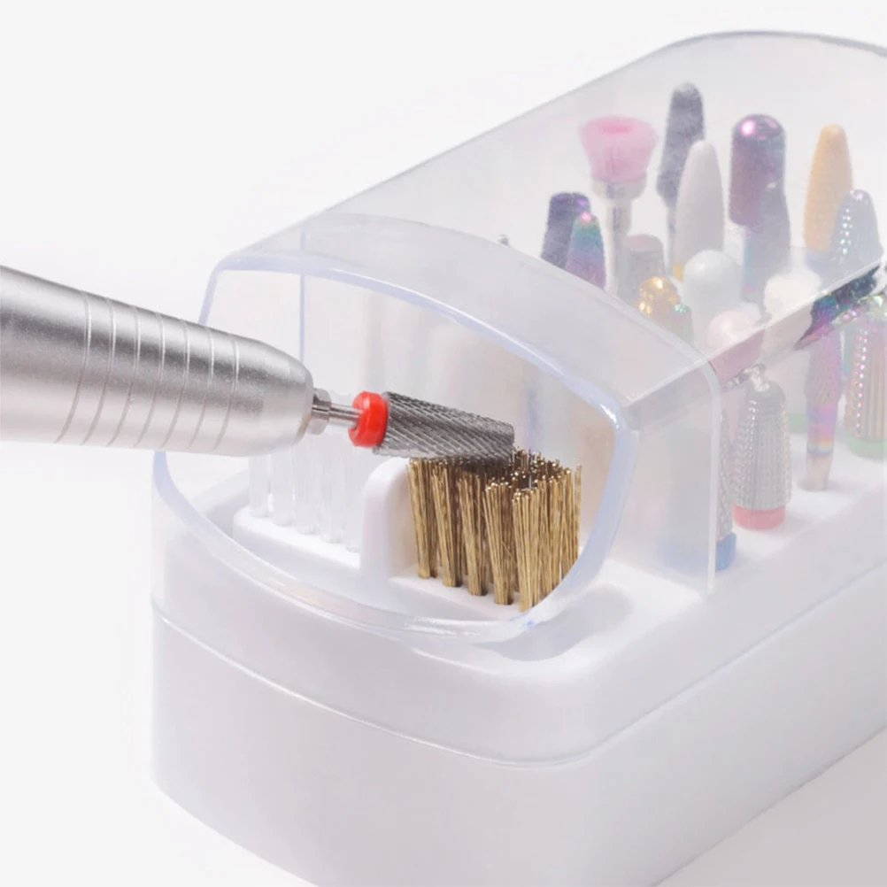 

Nail Drill Bits Storage Box Manicure Grinding Head Organizer Case Display Holder For Nail Art Tools Clear Durable Box