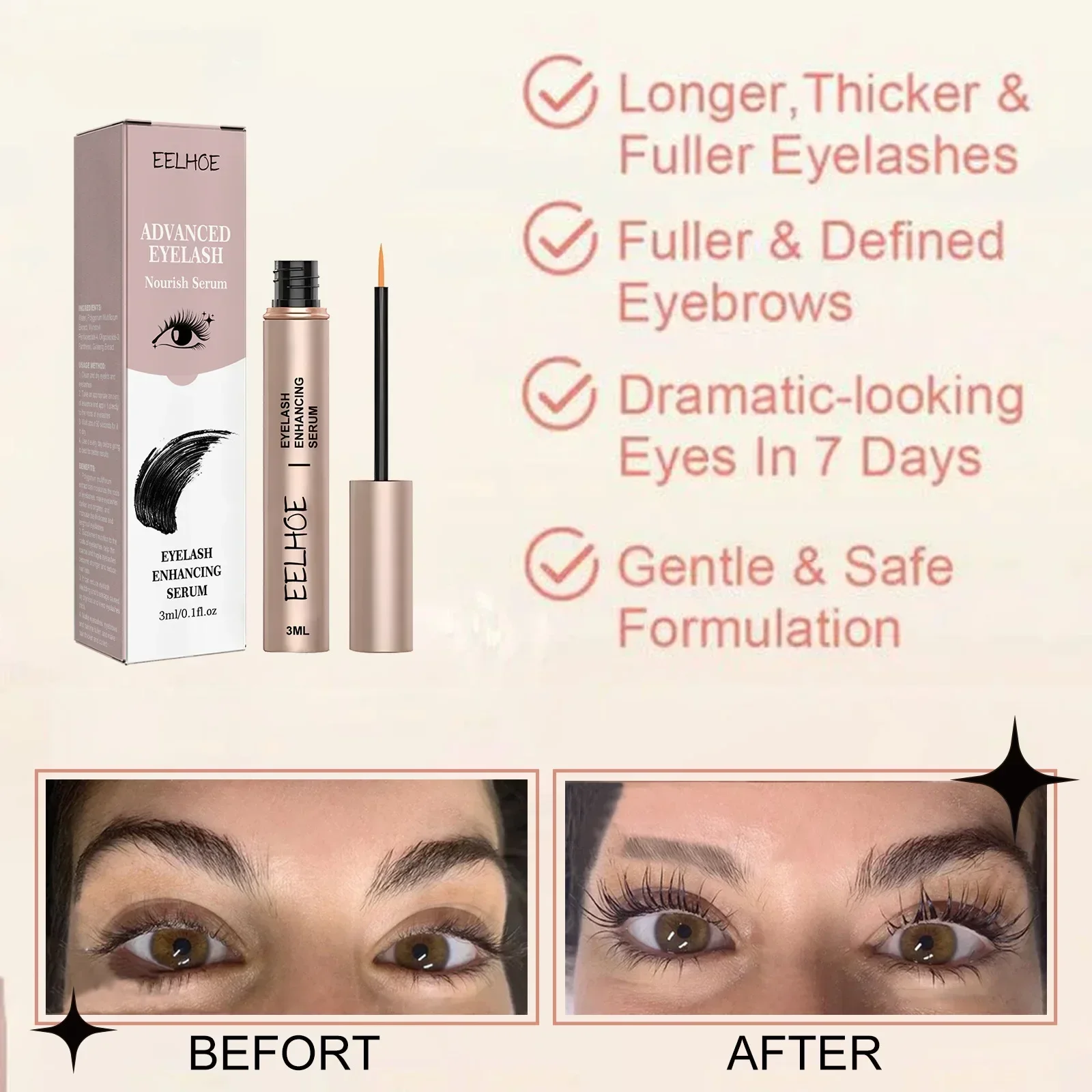 Mascara Crescita delle ciglia Ciglia Liquido Trucco coreano Enhancer Eye Lash Più piene Più spesse Nutrire le ciglia Cosmetici per il trucco più lunghi