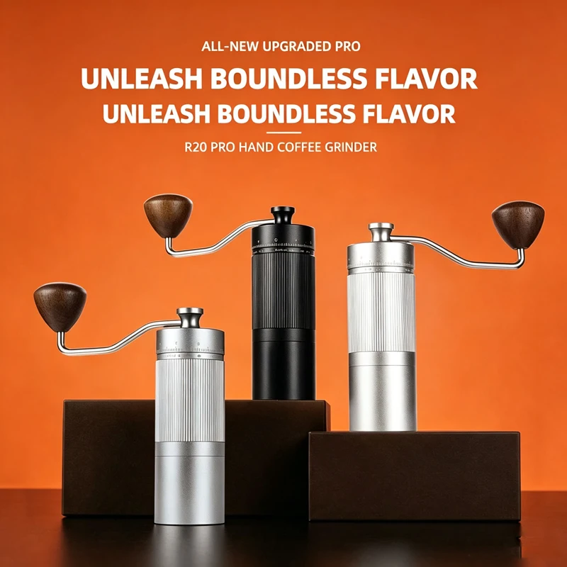 Hand-Crank Coffee Grinder with Adjustable Steel Burrs—Portable Manual Coffee Grinder for Home and Travel, Italian-Style