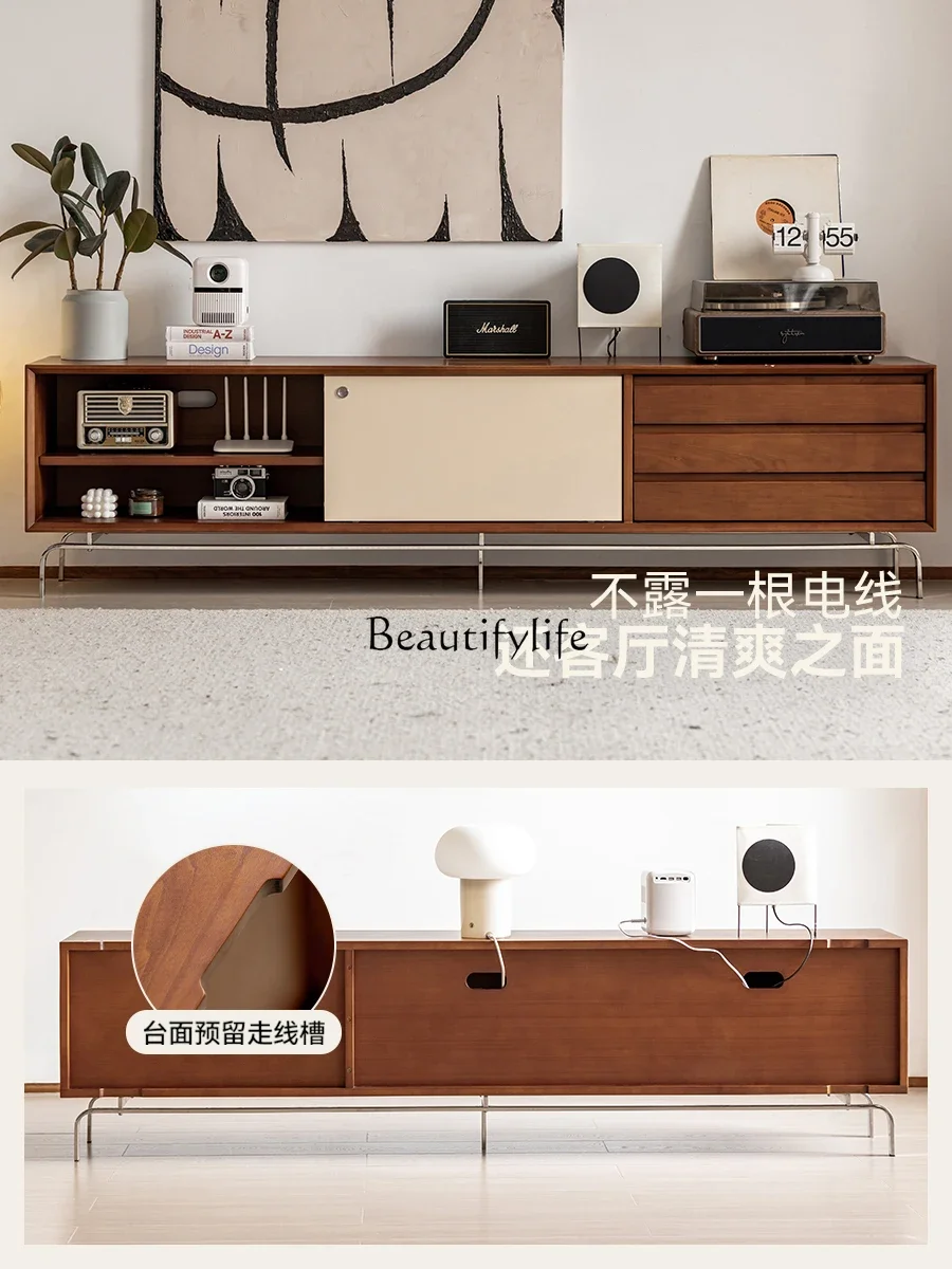 

yj9 Second-hand TV Cabinet Nordic Solid Wood Storage Modern Simple Shelf TV Cabinet