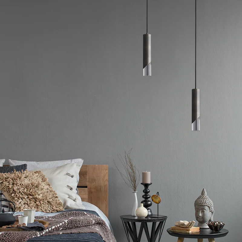 LED Crystal Pendant Light Luxury Restaurant Bar Display Window Bedroom Bedside Warm Long Strip Creative Pendant Light