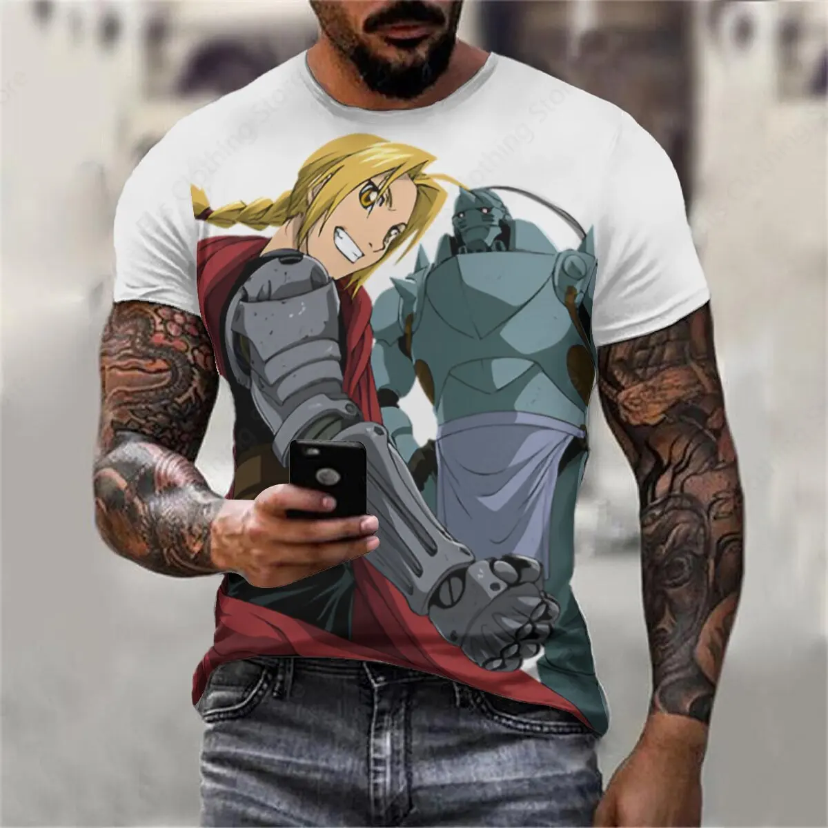 Amine Fullmetal Alchemist T-shirts men women funny humor print t-shirts casual men t-shirts unisex streetwear