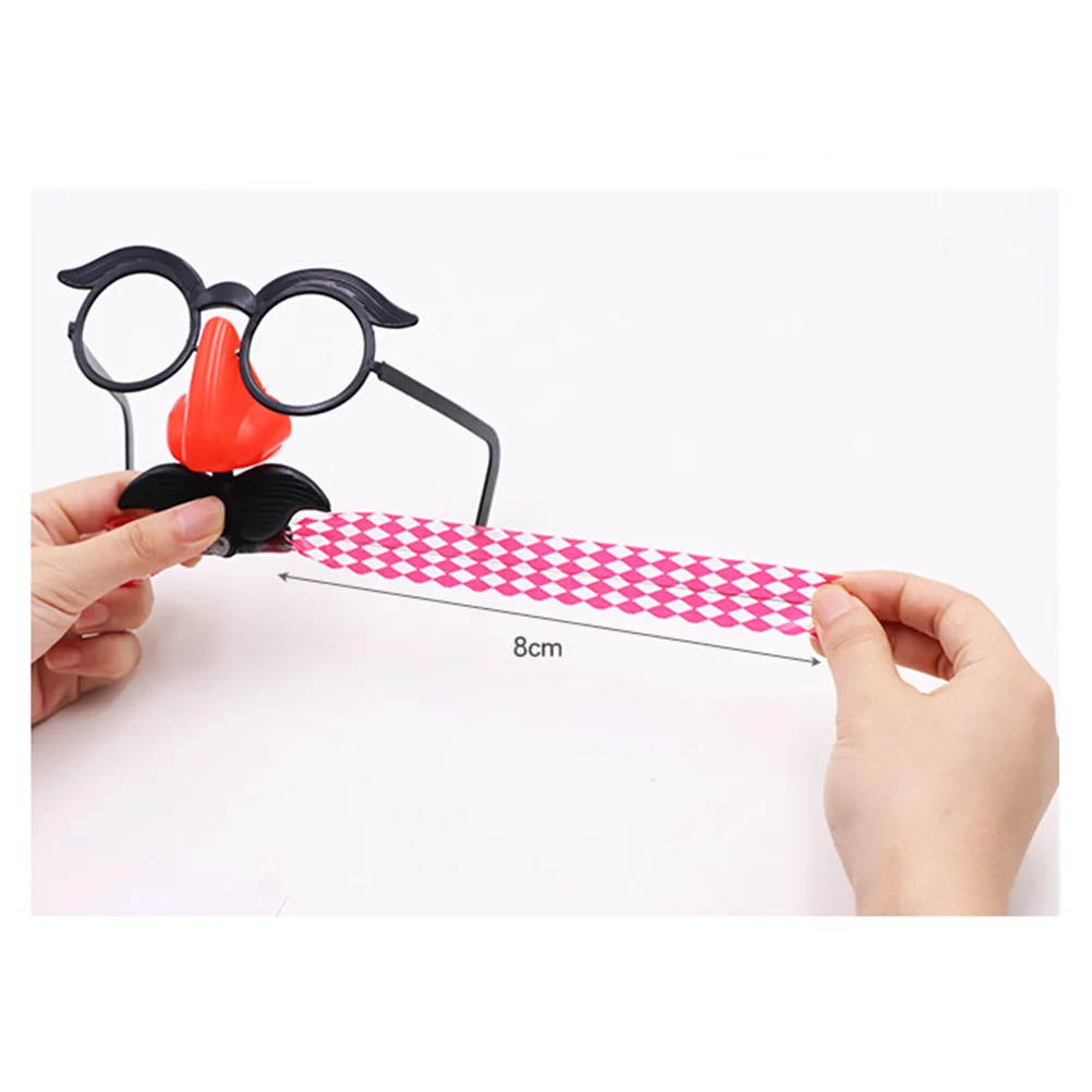 

2Pcs Blow Whistle Mustache Nose Eyebrow Glasses Funny Prank Halloween Cosplay Party Props Large Size Random Color