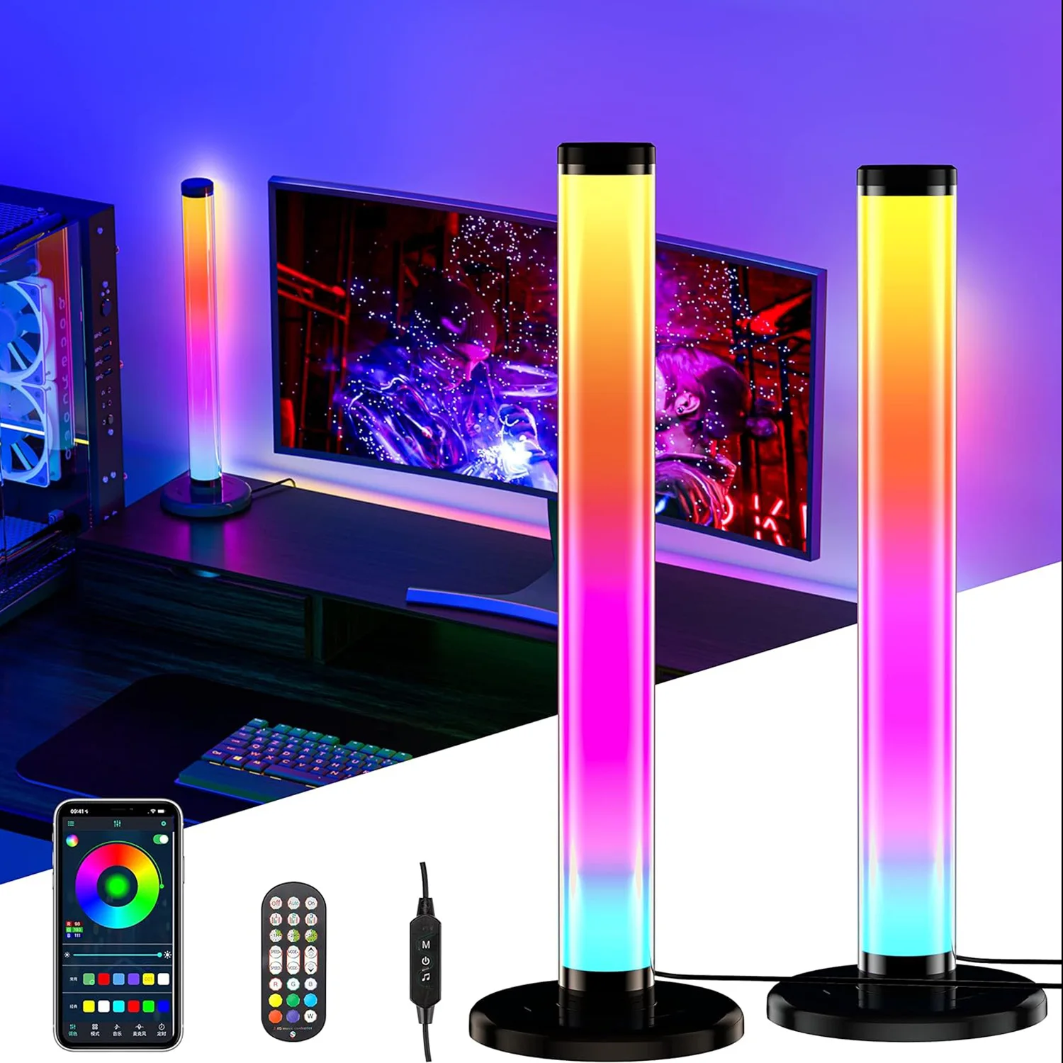 Oświetlenie inteligentne LED pasek zdalnego sterowania 360 ° RGB dla Bluetooth DIY muzyka Sync podświetlenie TV rytm Ambient Pickup lampki do gier