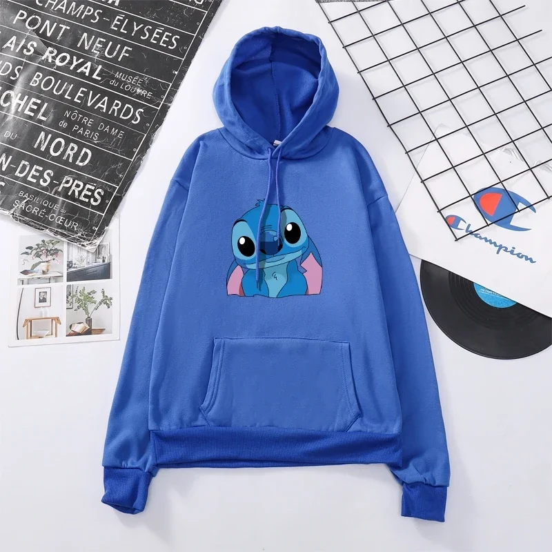 STITCH-Sweat à capuche Disney pour couple, sweat-shirt charmant, haut de dessin animé, mode Y2K