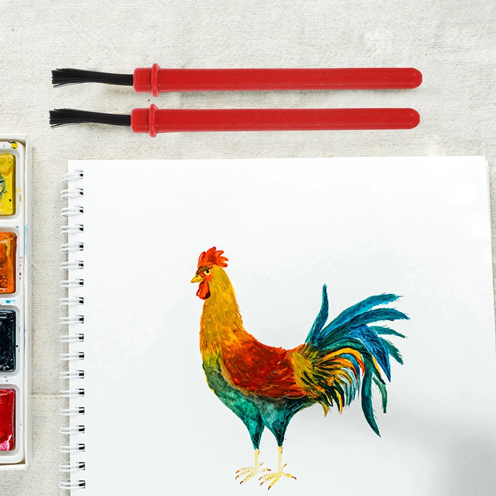 50 pennelli piccoli per set di pennelli per acquerello da 8,5 cm Manico rosso sicuro per progetti artigianali scolastici Uso sfuso