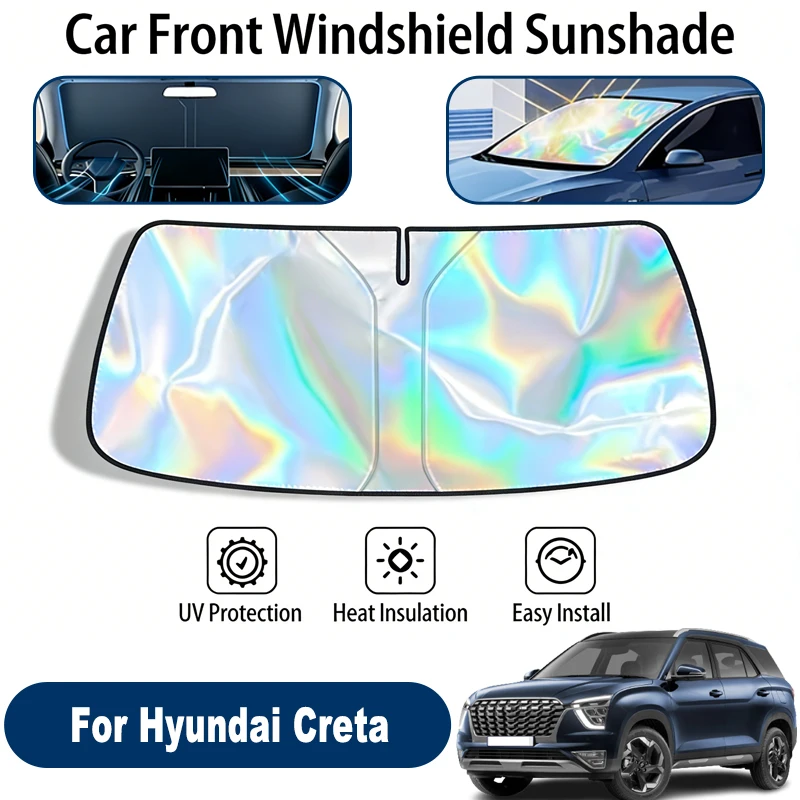 

Windshield Sun Shade For Hyundai Creta Foldable UV Reflective Front Window Sun Protection Cover Accessories