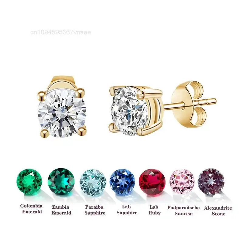 

Gold Lab Diamond Earrings 10k White Gold Def Vs Synthetic Diamond Claw Setting Earring Round Lab Grown Diamond Stud Earrings