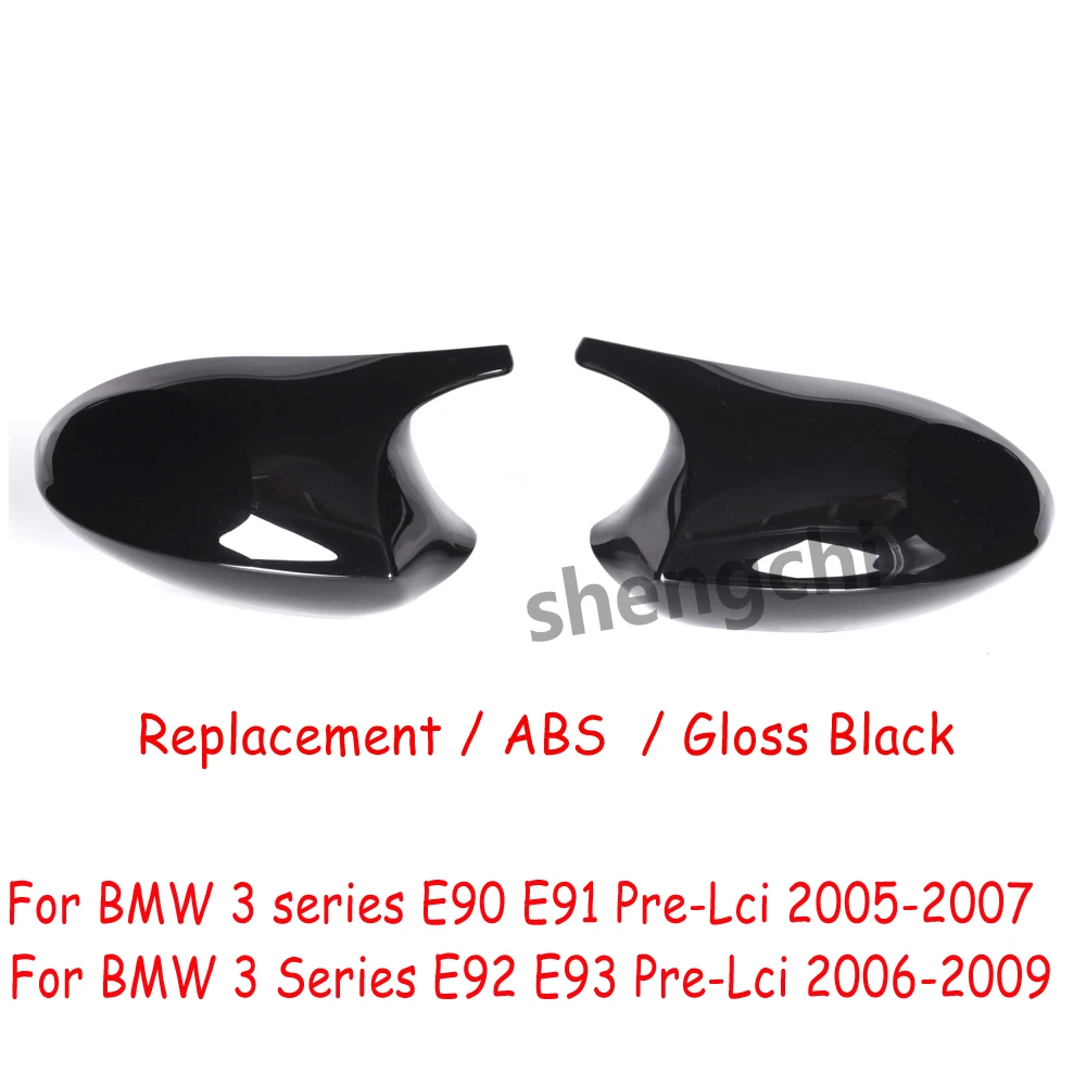 E88 E82 E81 E90 E91 E92 E93 Gloss Black Rear View Mirror Caps For BMW E90 E91 Pre-Lci E81 E82 E92 E93 Pre-Lci Replacement Cover