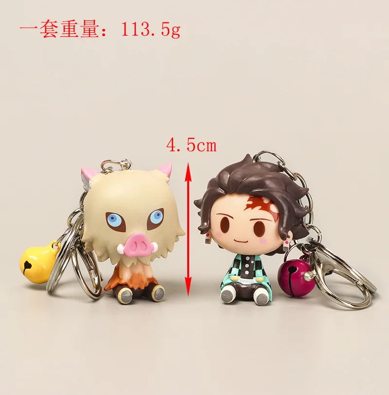 1PCS Random style Demon Slayer Kimetsu no Yaiba Keychains Keyring Anime Blade of Ghost Enamel Kamado Tanjirou Key Ring