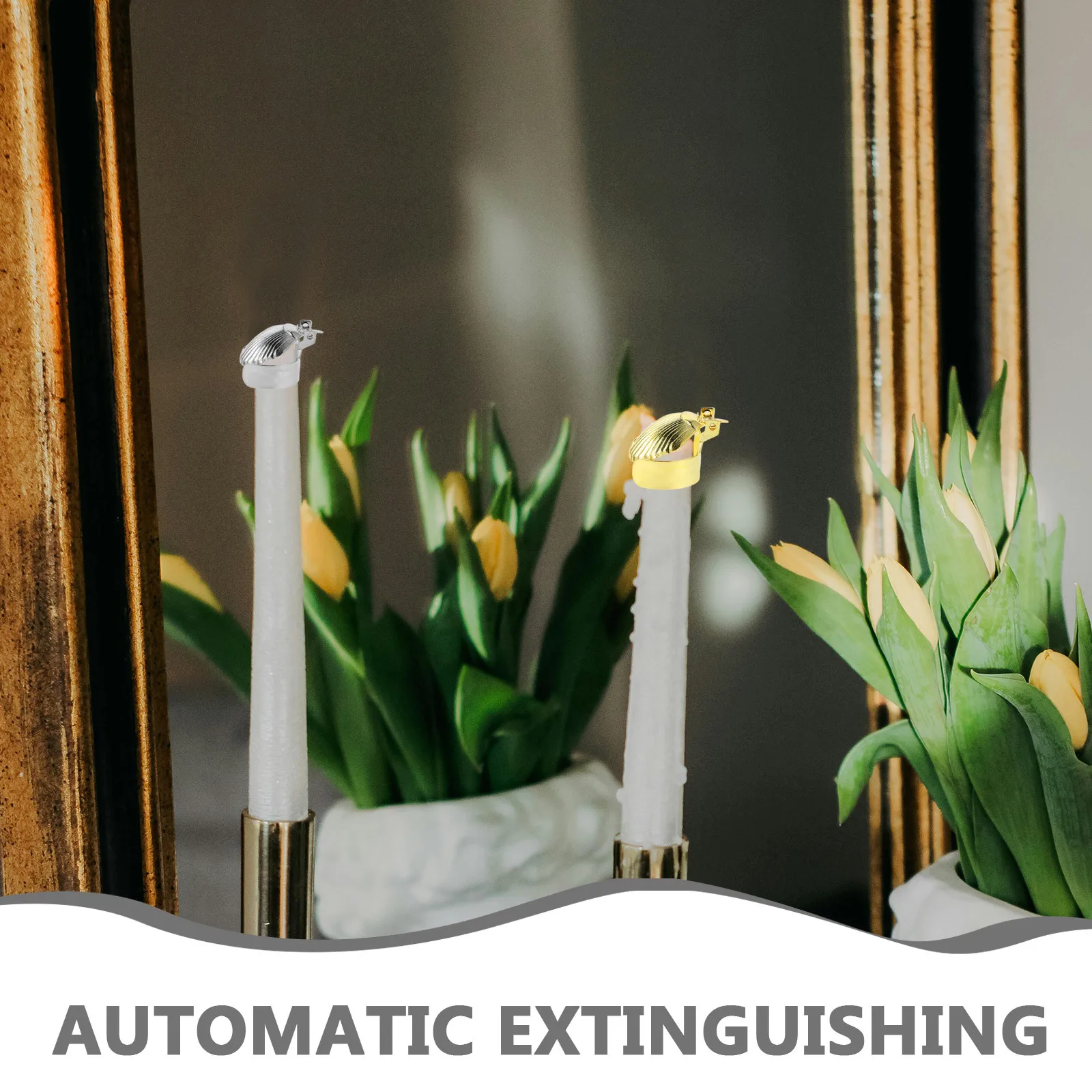 2Pcs Automatic Flame Extinguisher for Candles Metal Wick Snuffer Tool Home Safety Decorative Accessory Tools