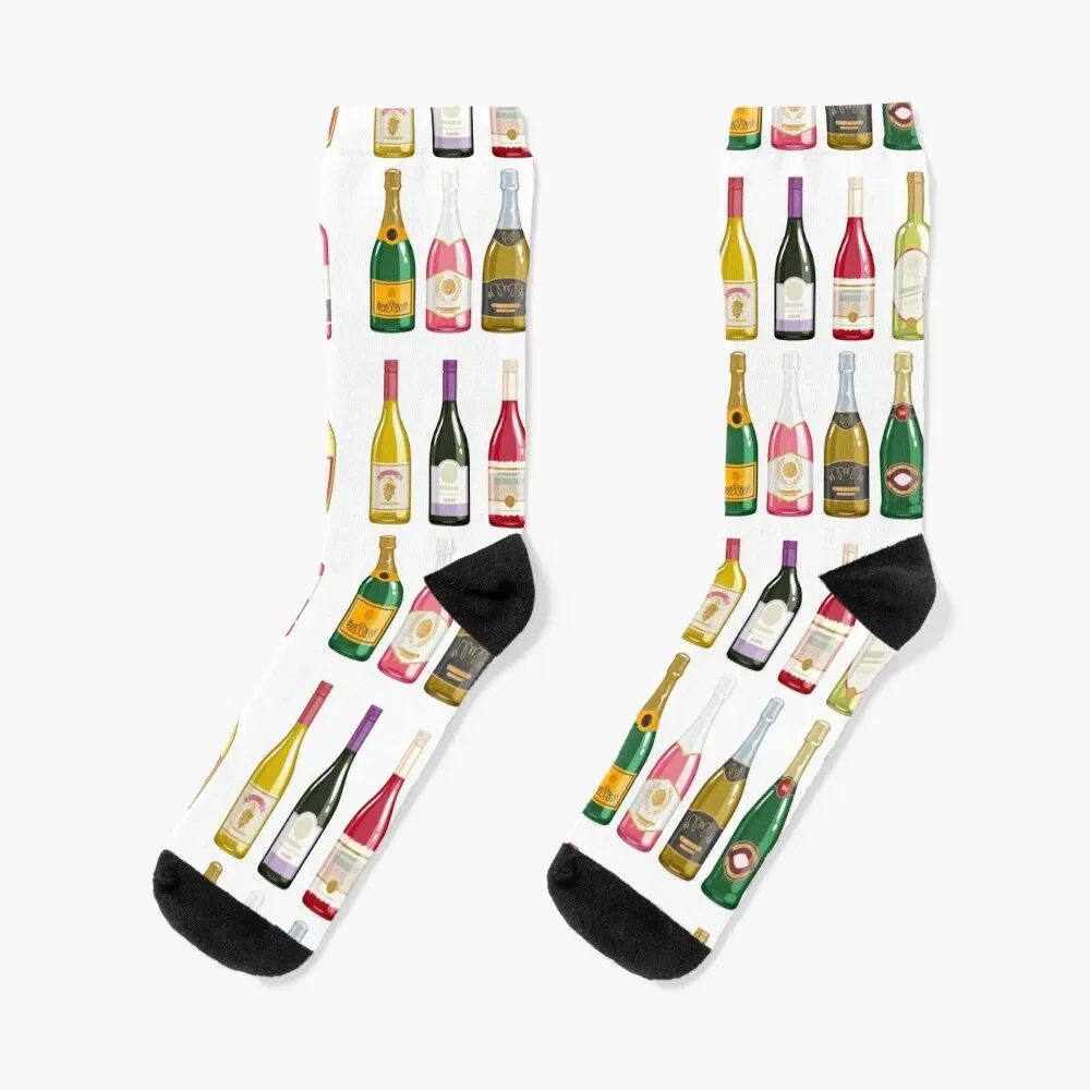 

Wine bottles Socks halloween football floor Male Socks Women's