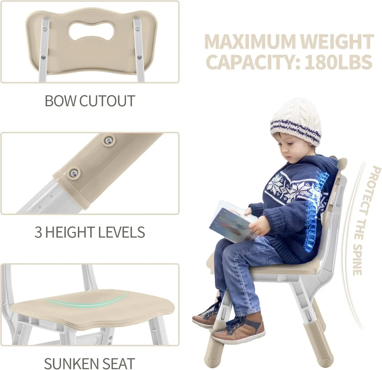 Ensemble de chaises et table d'étude réglables pour enfants, table d'activité pour enfants, bureau graffiti, recommandé, 4, 47.2 "L x 23.6" W