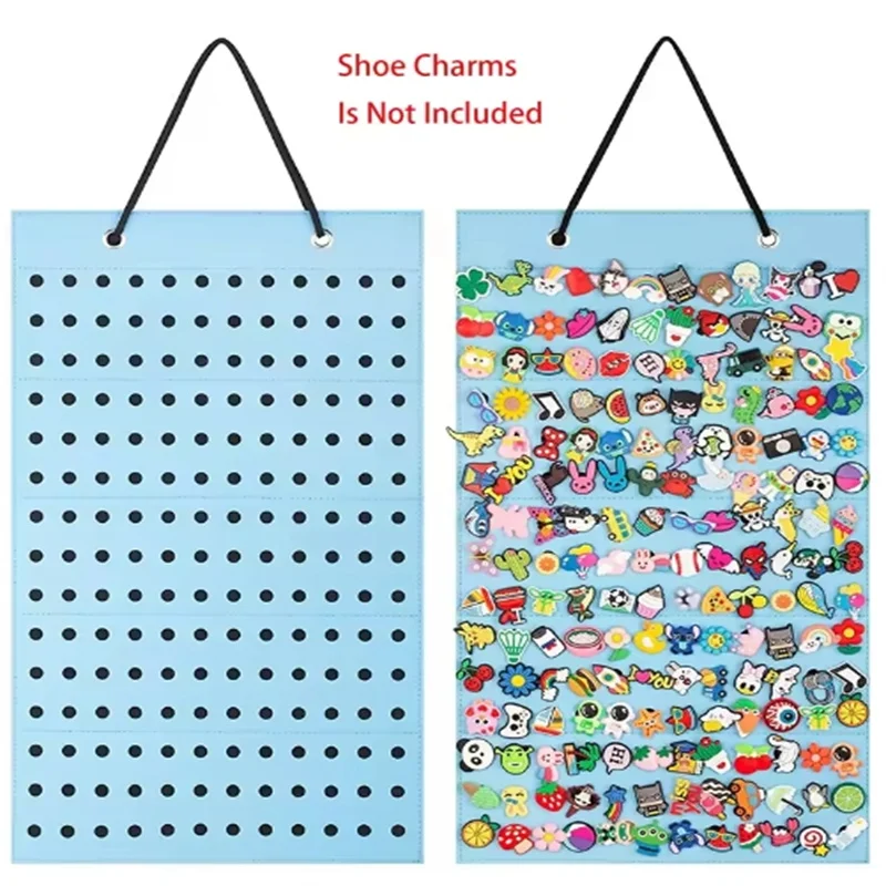 Shoe Charms Organizer With 180 Holes, Hanging Shoe Charm Holder, Shoe Decoration Clog Charms Displa Shoe buckle storage