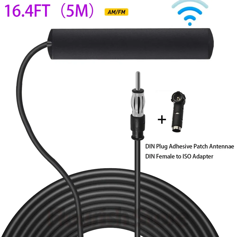 Antena de Radio Universal DAB para Auto, Antena Oculta para Parabrisas con Adhesivo, Antena de Parche para Vehículos, Camionetas, SUV, Estéreo de Auto