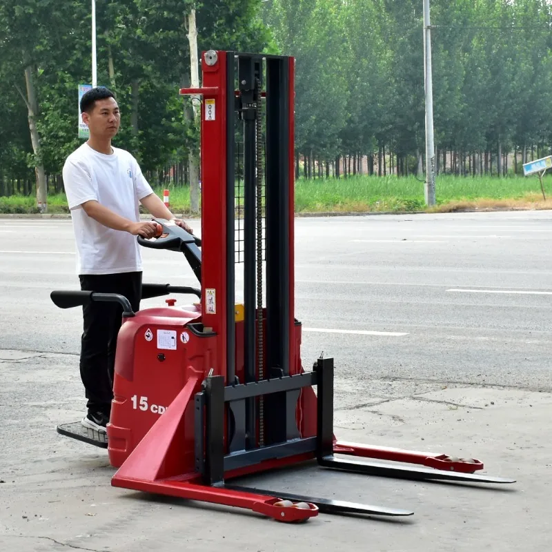 

[Hot Sale] CE Certification Hot Selling 1.5T Electric Forklift Stacker Electric Automatic Elevator Electric Pallet Stacker
